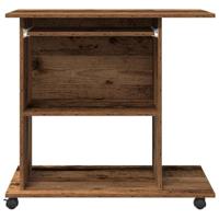 Computerbureau 80x50x75 cm bewerkt hout oud houtkleurig - thumbnail