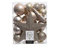 Decoris kerstballen Plastic mix+piek 33st parel - thumbnail