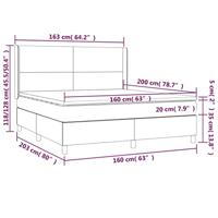 Boxspring met matras en LED stof crèmekleurig 160x200 cm - thumbnail