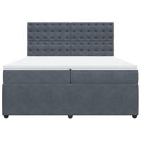 Boxspring met matras fluweel donkergrijs 200x200 cm - thumbnail