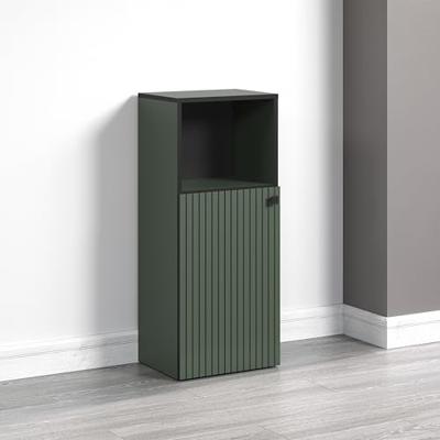 Badkameropbergruimte - Saliegroen en zwart decor - L40 x H95 x D31cm - PURE BLISS