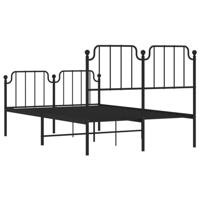 Bedframe met hoofd- en voeteneindemetaal zwart 120x200 cm - thumbnail