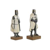 Decoratieve figuren Home ESPRIT Wit Zilverkleurig Hars 10 x 8 x 25 cm (2 Stuks) - thumbnail