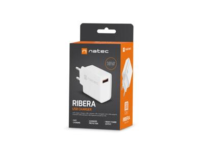 NATEC NETWERKLADER RIBERA USB-A 18W WIT