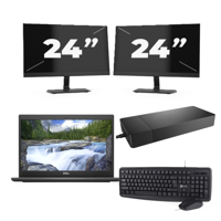 Dell Latitude 3420 - Intel Core i3-10e Generatie - 14 inch - 16GB RAM - 256GB SSD - Windows 11 Home + 2x 24 inch Monitor - thumbnail