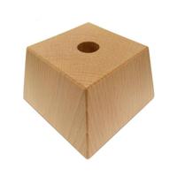 Meubelpoot taps 9,5 bij 9,5 cm en hoogte 8 cm van massief hout - thumbnail