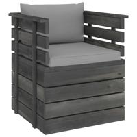 vidaXL Tuinfauteuil met kussens pallet grenenhout - thumbnail