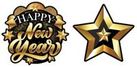Elegante Happy New Year Slinger Zwart/Goud (3m) - thumbnail