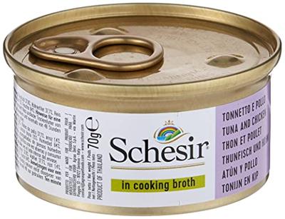 Schesir Tonijn met Kip in Bouillon natvoer kat 70 gram - thumbnail