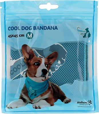 CoolPets cooling bandana hond M - Nekomtrek 38 tot 46 cm - Verkoelende bandana hondenhalsband - Verkoeling hond - 70 x 45 x 45 cm - Blauw