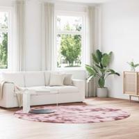 Hoogpolig vloerkleed NAVARRA 240x240 cm polyester stoffig roze - thumbnail