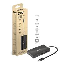club3D CSV-1598 USB-C (USB 3.2 Gen 2) multiport hub Zwart - thumbnail