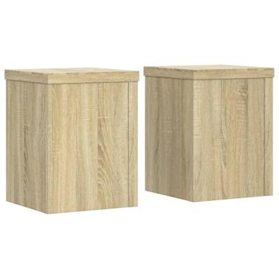 Plantenstandaards 2 st 15x15x20 cm bewerkt hout sonoma eiken