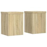Plantenstandaards 2 st 15x15x20 cm bewerkt hout sonoma eiken - thumbnail