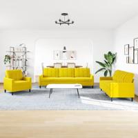4-delige Loungeset met kussens fluweel geel - thumbnail