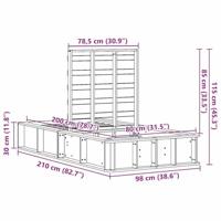 Bedframe met opslag Wasbruin 80 x 200 cm Hout - thumbnail