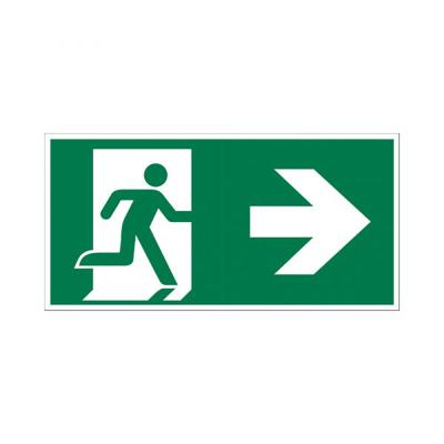 Bord Nooduitgang rechts - 150x300 mm.