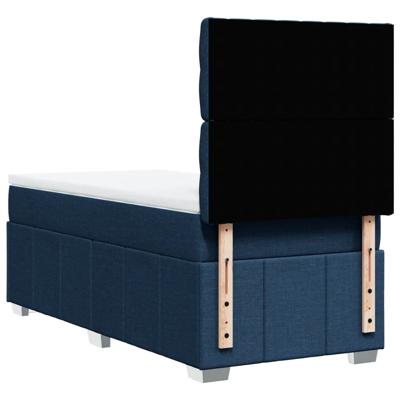 Boxspring met matras stof blauw 100x200 cm - thumbnail