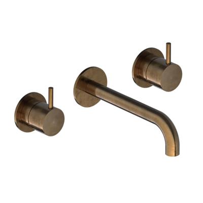 Hotbath Cobber - Wastafelmengkraan - zonder Waste - Laag - Bruin - Inbouw - Messing - V03