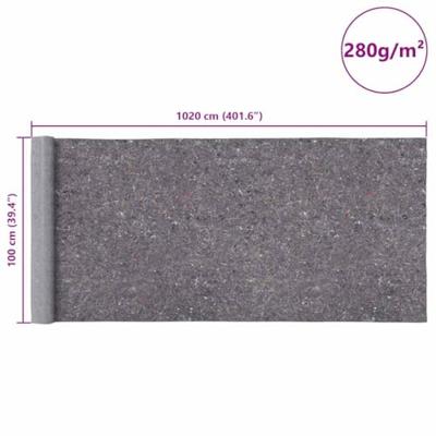 VidaXL Antislip schildersvlies 2 st 10 m 280 g/m² grijs