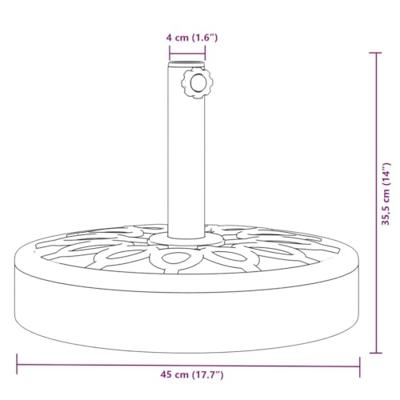 VidaXL Parasolvoet voor stokken van ø38 / 48 mm 25 kg rond VidaXL Parasolvoet voor stokken van ø38 / 48 mm 25 kg rond