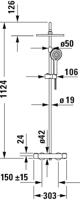 Duravit Shower Systems Douchesysteem - thermostatisch - HOH=15cm - hoofddouche Ø25.2cm - handdouche rond - geborsteld brons th4282008004 - thumbnail