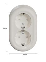 ELSO dubbele stekkerdoos RENOVA wit 16A 1 stuk(s) - thumbnail