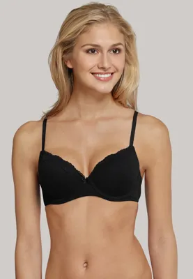 BH Beugel BH - Pure Cotton - Zwarte Katoenen bh met kant