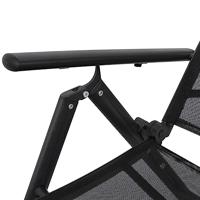 VidaXL Ligbed inklapbaar aluminium zwart - thumbnail