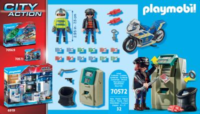Playmobil city action politiemotor achtervolging van de geldrover - 70572 Playmobil city action politiemotor achtervolging van de geldrover - 70572