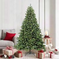 Kunstkerstboom met 300 LED met standaard Groen 180 cm PE en PVC - thumbnail