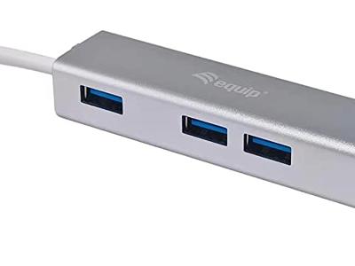 Equip 128958 usb-c to 4-port usb 3.0 hubs, usb 3.2 gen 1 type-c, type-a, 5000 mbit/s, silver