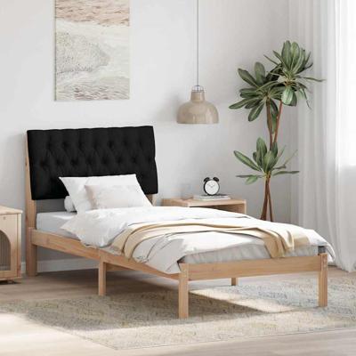 Bedframe met Gevoerd Hoofdgedeelte Bruin 90 x 200 cm