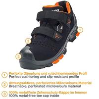 uvex 2 6500241 Veiligheidsandalen ESD S1P Schoenmaat (EU): 41 Zwart, Oranje 1 paar - thumbnail