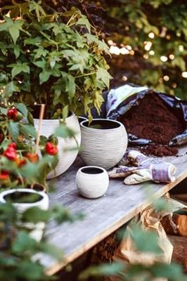 Vaas bol Rib 29x25 Zwart Capi Europe - Capi europe