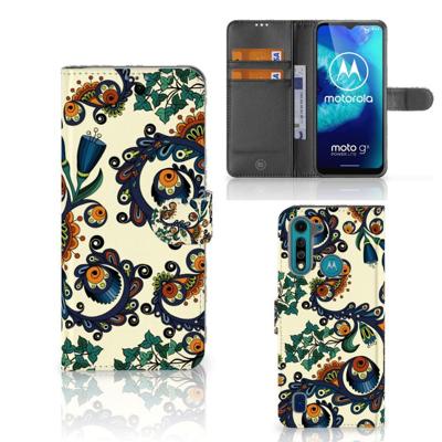 Wallet Case Motorola G8 Power Lite Barok Flower Wallet Case Motorola G8 Power Lite Barok Flower