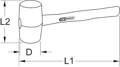 KS Tools 140.1234 Rubberen hamer wit, 270 g