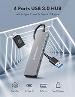 GrauGear G-HUB2A2C-AC USB 3.2 Gen 1-hub 4 poorten Zilver - thumbnail