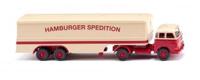 Wiking 051329 H0 Vrachtwagen MAN Pansbek kofferdekseltrein „Hamburger Spedition” - thumbnail
