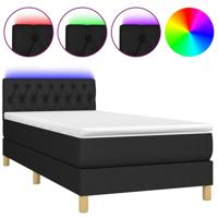 Boxspring met matras en LED stof zwart 90x190 cm - thumbnail