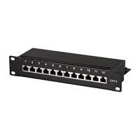 LogiLink NP0046 12 poorten Patchpaneel 254 mm (10) CAT 6 1 HE Zwart - thumbnail