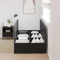 Bedframe met opslag Zwart eiken 200 x 80 x 31.5 cm Bewerkt hout - thumbnail