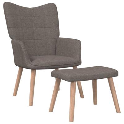 Relaxstoel met voetenbank stof taupe Relaxstoel met voetenbank stof taupe