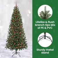 VidaXL Kunstkerstboom met 300 led met standaard groen 210 cm pe en pvc - thumbnail