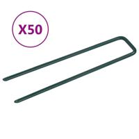 VidaXL Kunstgraspennen 50 st u-vormig ijzer - thumbnail