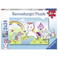 Ravensburger - sprookjesachtige eenhoorn puzzel 2x24 stuks - thumbnail