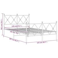 Bedframe met hoofd- en voeteneinde metaal wit 120x200 cm - thumbnail