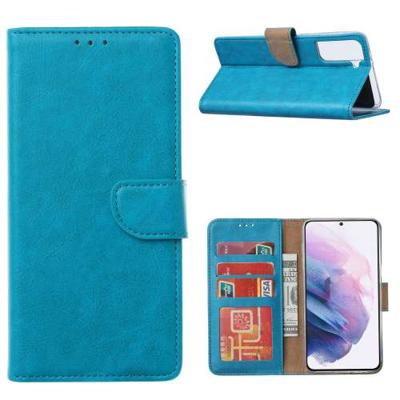 Book Cover Galaxy S21 Case Turquoise met Pasjeshouder Book Cover Galaxy S21 Case Turquoise met Pasjeshouder
