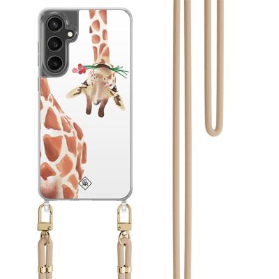 Samsung Galaxy S24 FE hoesje met beige koord - Giraffe Samsung Galaxy S24 FE hoesje met beige koord - Giraffe