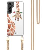 Samsung Galaxy S24 FE hoesje met beige koord - Giraffe - thumbnail